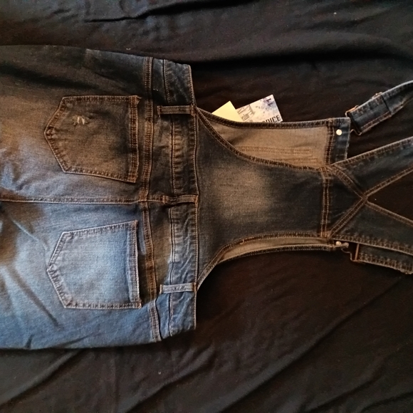 Blue Spice Dark Wash Denim Overalls - Picture 5 of 5